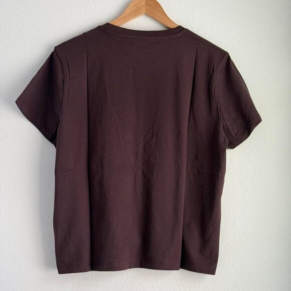 Everlane The Box Cut Tee in Essential Cotton in Dark Chocolate, Size Large - Picture 8 of 8